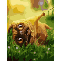 SR-GS354 Розмальовки за номерами Мопс відпочиваєStrateg