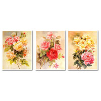 VPT014 Картина за номерами Триптих. Краса розТурбо