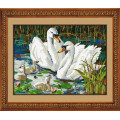 Алмазний живопис Dream Art Сімейство лебедів (повна зашивка, квадратне каміння) (DA-30088, Без підрамника)