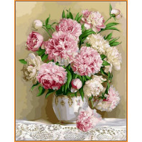 NB537R Картина за номерами Розкішні півонії (в рамі) Babylon NB537R Картина за номерами Розкішні півонії (в рамі) Babylon