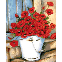 AS0114 Картина розмальовка Відерце з маками ArtStory AS0114 Картина розмальовка Відерце з маками ArtStory