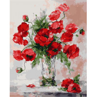 AS0247 Малювання за цифрами Маковий букет у скляній вазі ArtStory AS0247 Малювання за цифрами Маковий букет у скляній вазі ArtStory