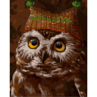 AS0283 Картина за номерами Сова у шапці ArtStory AS0283 Картина за номерами Сова у шапці ArtStory