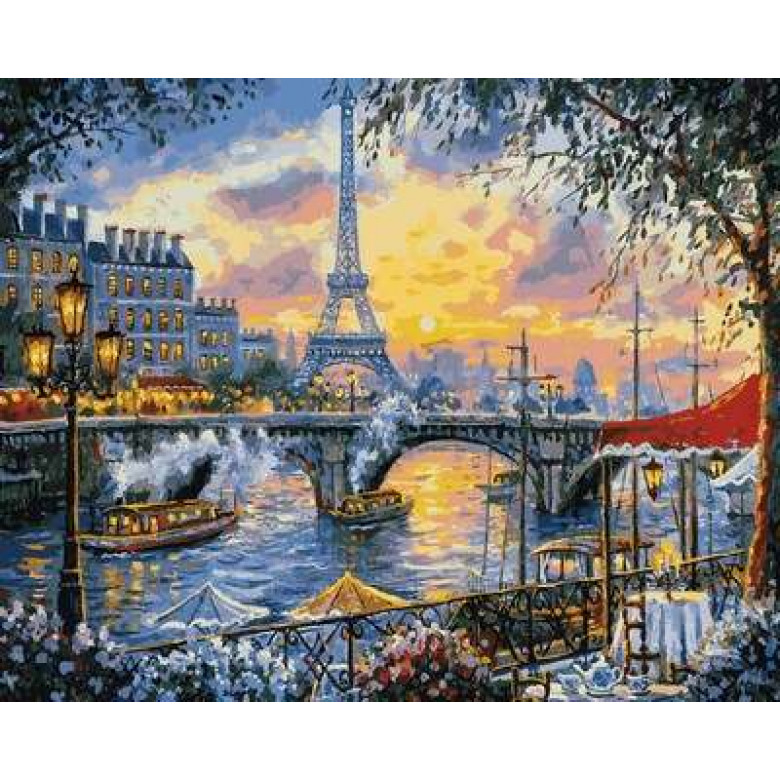 VP1030 Картини за номерами Париж на заході сонця Babylon
