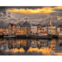 BK-GX24413 Картина розмальовка Захід сонця над Роттердамом (Без коробки)