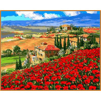 NB1061R Картина за номерами Тоскана макове поле (в рамі) Babylon NB1061R Картина за номерами Тоскана макове поле (в рамі) Babylon