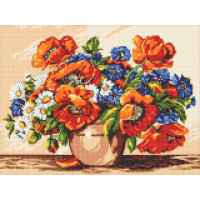 Малювання камінням на полотні ТМ Алмазна мозаїка Букет маків (DM-308, Без підрамника) Малювання камінням на полотні ТМ Алмазна мозаїка Букет маків (DM-308, Без підрамника)