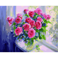 GZS1023 Алмазна картина Троянди на вікні Rainbow Art GZS1023 Алмазна картина Троянди на вікні Rainbow Art