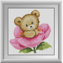 Алмазна мозаїка Dream Art Ведмедик у рожевій квітці (DA-30764, Без підрамника)