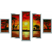 Алмазна мозаїка Dream Art Саванна (поліптих) (DA-31034, Без підрамника)