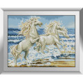 Алмазний живопис Dream Art Білі коні (DA-31453, Без підрамника)