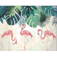 0016Т1 Картина за цифрами Три фламінго (без коробки) Bambino 0016Т1 Картина за цифрами Три фламінго (без коробки) Bambino