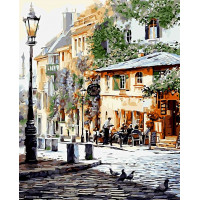 Алмазна техніка My Art Кафе на затишній вуличці (TN962, На підрамнику)