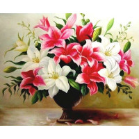 Алмазна вишивка My Art Букет лілій у вазі (TN479, На підрамнику) Алмазна вишивка My Art Букет лілій у вазі (TN479, На підрамнику)