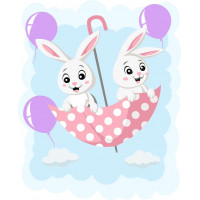 ASK036 Картина за номерами Зайченя в парасольці ArtStory