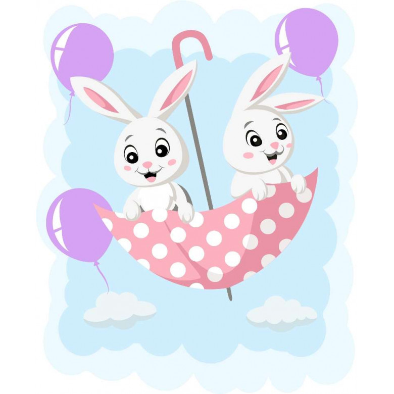 ASK036 Картина за номерами Зайченя в парасольці ArtStory