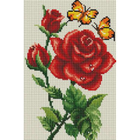Алмазна мозаїка ColorArt Роза і бабочки (CLR-DT714, Без підрамника)