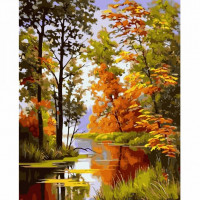 SR-B-VA-3502 Картина за номерами Осінь над водоюStrateg SR-B-VA-3502 Картина за номерами Осінь над водоюStrateg