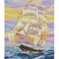 Алмазна мозаїка Dream Art Корабель на заході сонця (44 х 52 см) (DA-31707, Без підрамника)