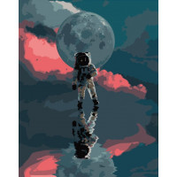 SR-DY098 Картина за номерами Космонавт за хмарамиStrateg SR-DY098 Картина за номерами Космонавт за хмарамиStrateg