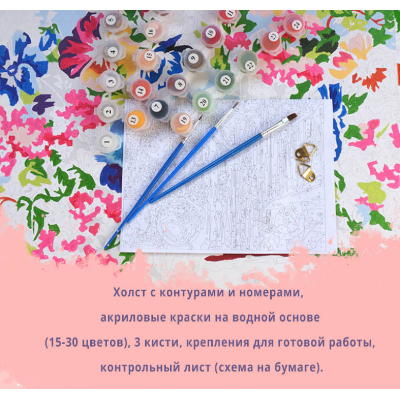 BK-GX25284 Розмальовка по номерах Цнотлива природаRainbow Art