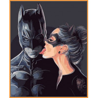 Уцінка NB1329R Картина за номерами Бетмен і жінка кішкаBabylon Уцінка NB1329R Картина за номерами Бетмен і жінка кішкаBabylon
