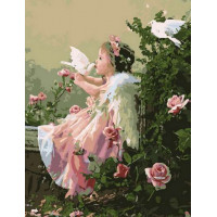 VP033 Розмальовка за цифрами Ангелочок з голубами Babylon