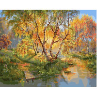 VP165 Розмальовка за номерами Берізки у золоті осені Babylon