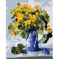 MR-Q1019 Картина розмальовка Букет у синьому кавнику Mariposa MR-Q1019 Картина розмальовка Букет у синьому кавнику Mariposa