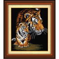 Алмазна мозаїка Dream Art Тигриця та тигреня (повна зашивка, квадратне каміння) (DA-30044, Без підрамника)