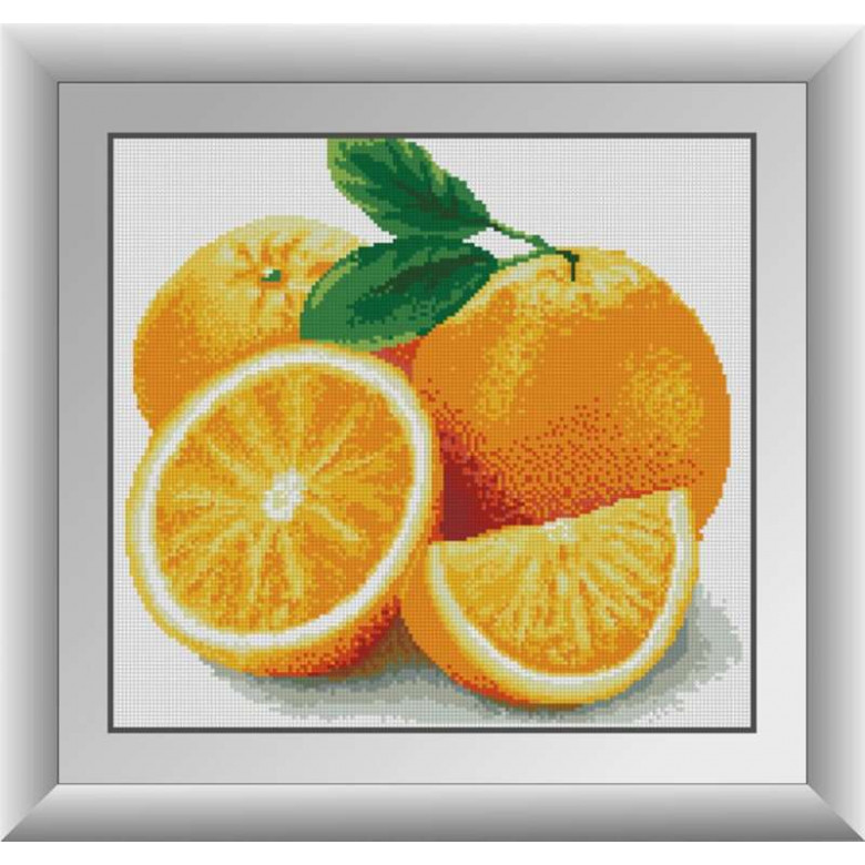 Картина зі страз Dream Art Апельсин (квадратні камені, повна зашивка) (DA-30453, Без підрамника)