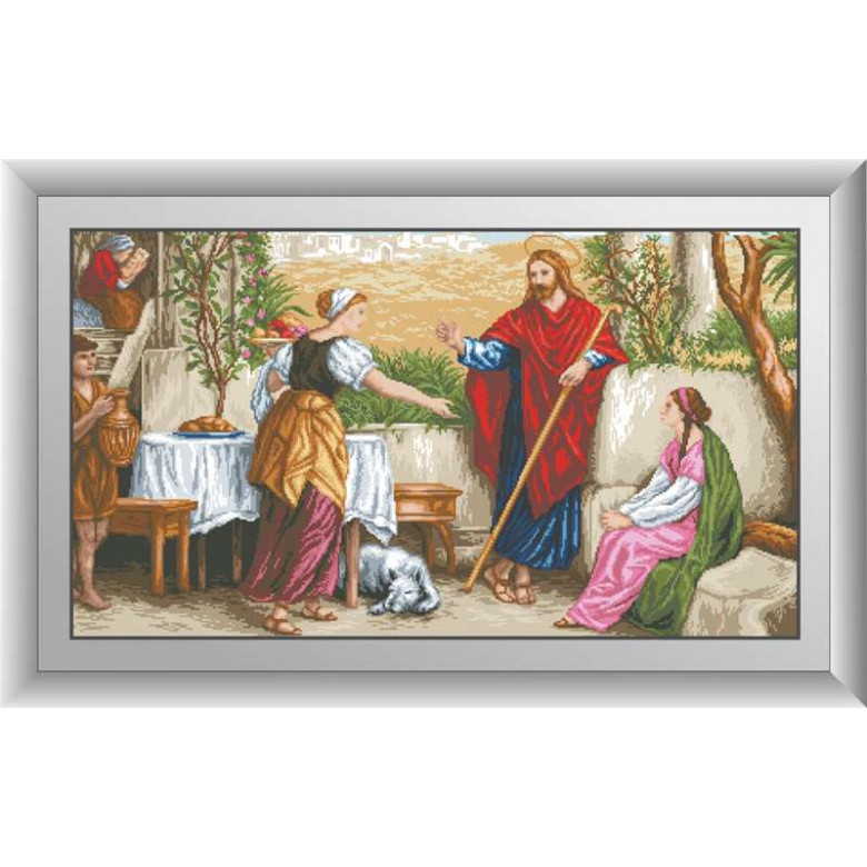 Алмазний живопис Dream Art Ісус, Марфа та Марія (квадратні камені, повна зашивка) (DA-30481, Без підрамника)