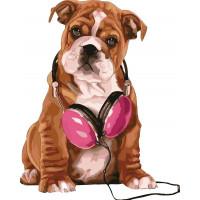 AS0271 Малювання за цифрами Пес меломан ArtStory AS0271 Малювання за цифрами Пес меломан ArtStory