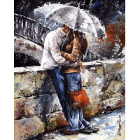 Алмазна вишивкаТМ Алмазна мозаїка Закохані під парасолькою (DM-133, Без підрамника)