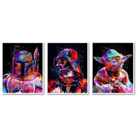 VPT038 Малювання за номерами Триптих Зоряні війни Боба Фетт Дарт Вейдер Йода Babylon