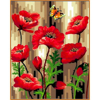NB084R Картина за номерами Літні маки (в рамі) Babylon NB084R Картина за номерами Літні маки (в рамі) Babylon