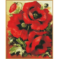Набір вишивка алмазна Babylon Яскраві маки (ST1633, На підрамнику)