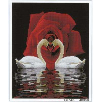 Набір діамантова мозаїка Діамантова мозаїка Троянди та лебеді (DGF006, Без підрамника)