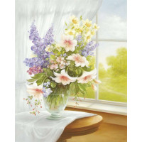 Набір алмазний живопис Rainbow Art Букет біля вікна (PDA81, На підрамнику)