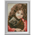 Набір алмазна мозаїка Dream Art Дівчинка з кішкою (DA-30746, Без підрамника)