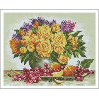 Алмазна техніка Алмазна мозаїка Букет на столі (GF001, Без підрамника)