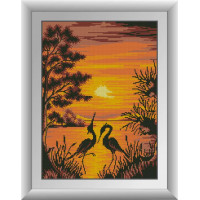 Алмазна техніка Dream Art Цаплі на заході сонця (DA-31037, Без підрамника)
