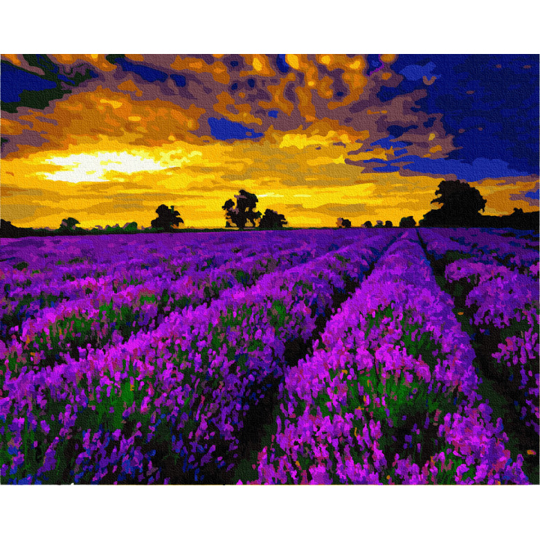 BK-GX3089 Розмальовка за номерами Лавандовий захід сонця
