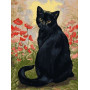 VK274 Картина за номерами Чорна кішка у маках Babylon