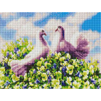 Алмазна мозаїка ColorArt Пара голубів (CLR-PST470, На підрамнику)