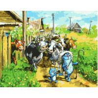 SR-B-SY6360 Картина за номерами Веселі пастушки (із золотою фарбою)Strateg