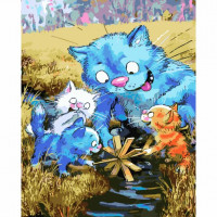 SR-B-SY6365 Картина за номерами Весела рибалка (із золотою фарбою) Strateg SR-B-SY6365 Картина за номерами Весела рибалка (із золотою фарбою) Strateg