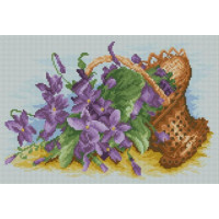 Картина стразами Dream Art Фіалки у кошику (27 х 40 см) (DA-31541, Без підрамника)