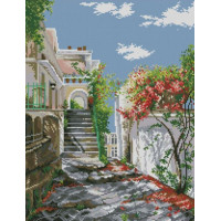 Алмазна живопис Dream Art Дворик у квітах (40 х 52 см) (DA-31690, Без підрамника)