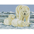 Картина стразами Dream Art Полярні ведмеді (27 х 37 см) (DA-31739, Без підрамника)